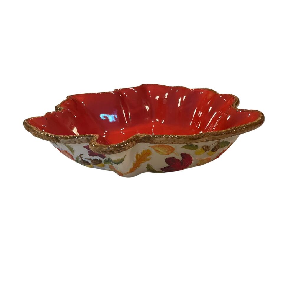 Temptations hand painted by Tara Harvest Leaf 2 Qt. Casserole Serving Dish oven